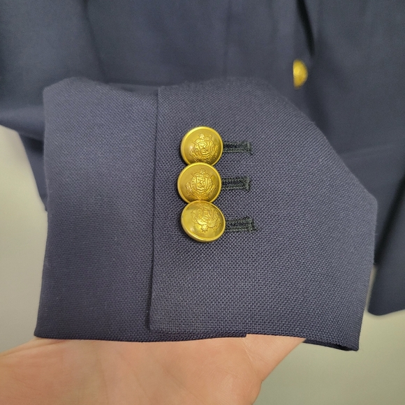 J.CREW Dalton Navy Blue Preppy Academia Blazer Size 4 Wool Blend Italy - Picture 9 of 10